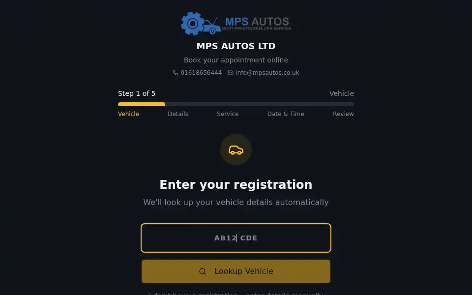 Screenshot of mpsautos.co.uk