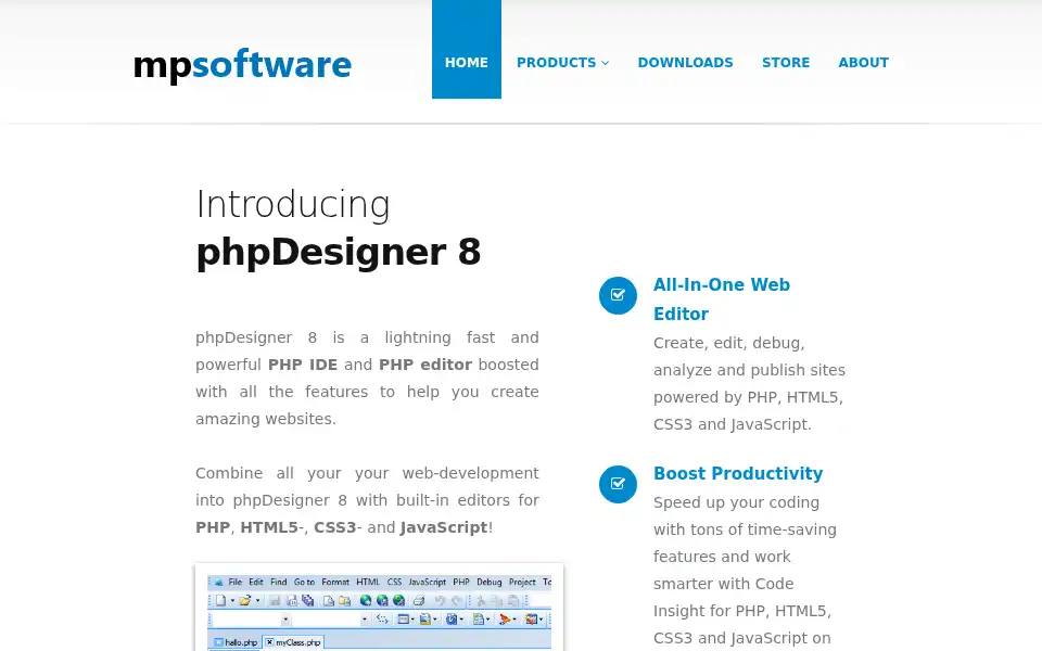 Screenshot of mpsoftware.dk