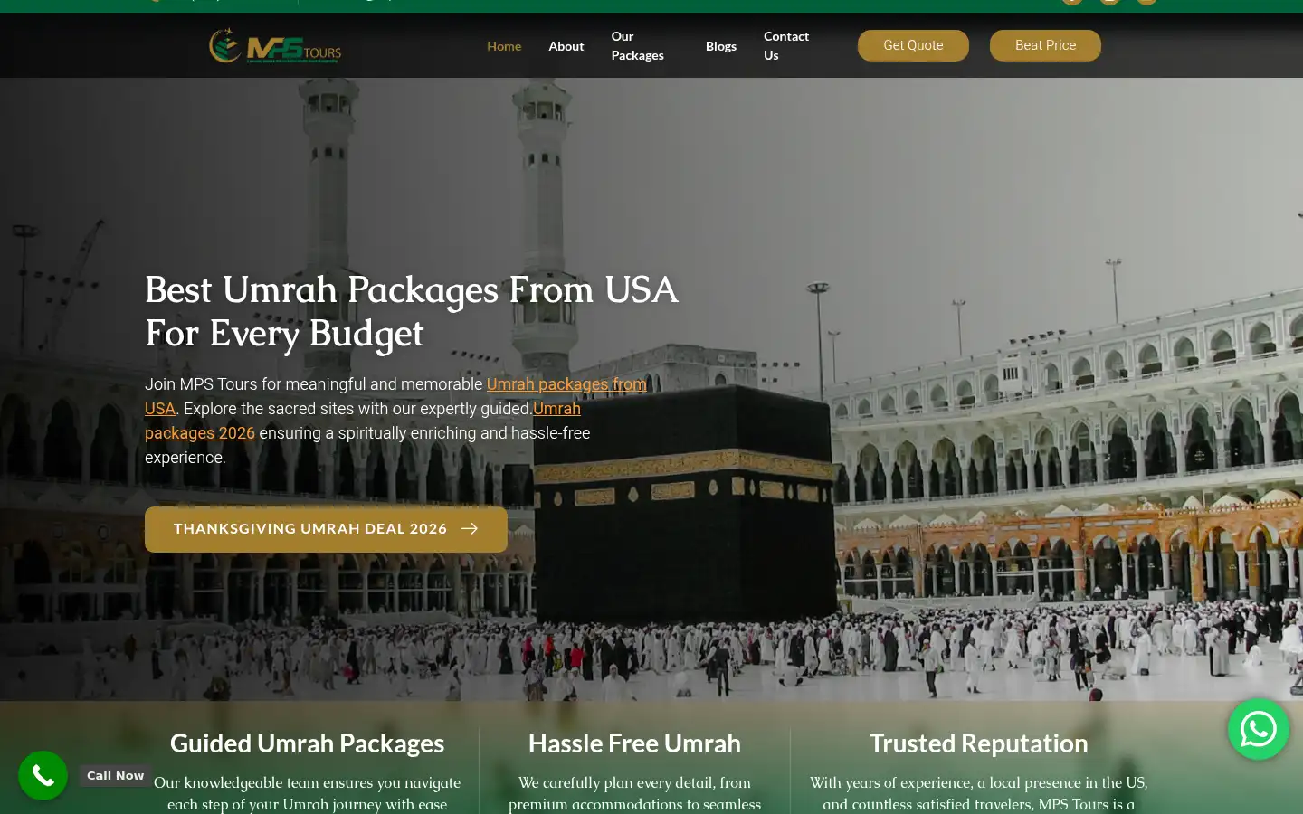 Screenshot of mpstours.com