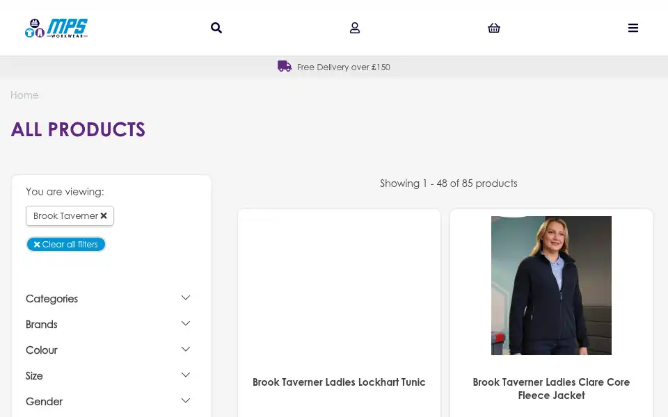 Screenshot of mpsworkwear.co.uk