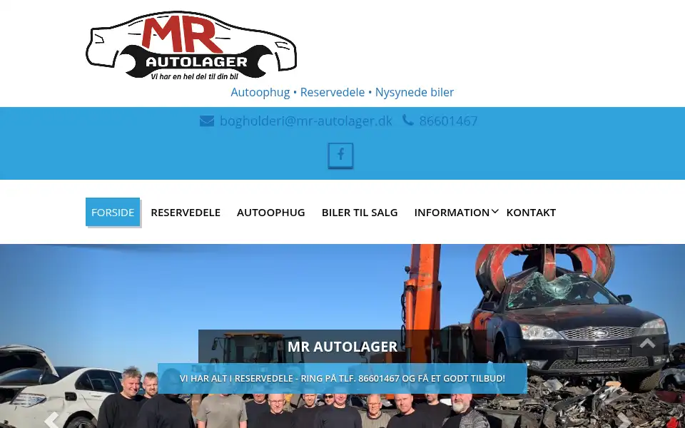 Screenshot of mr-autolager.dk