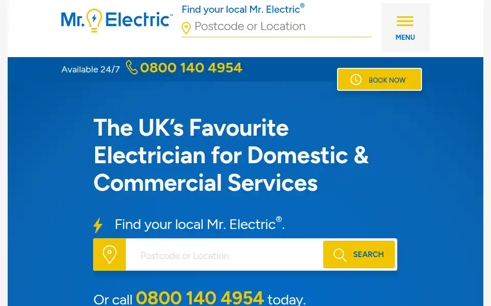 Screenshot of mr-electric.co.uk