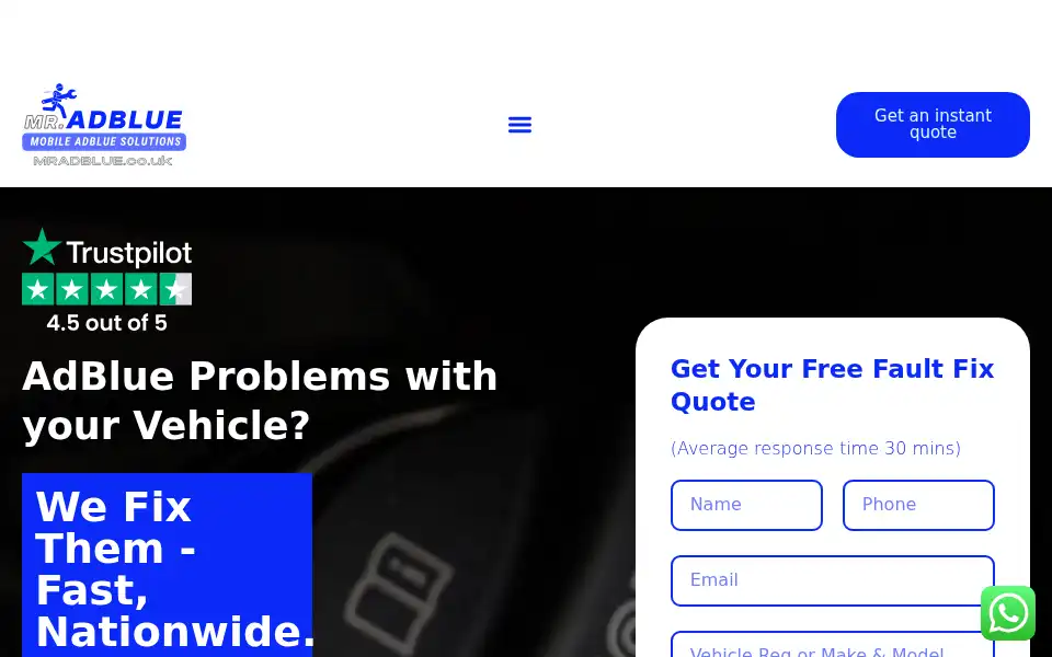 Screenshot of mradblue.co.uk