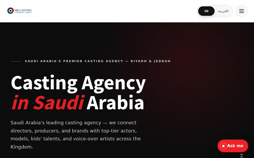 Screenshot of mrcastingksa.com