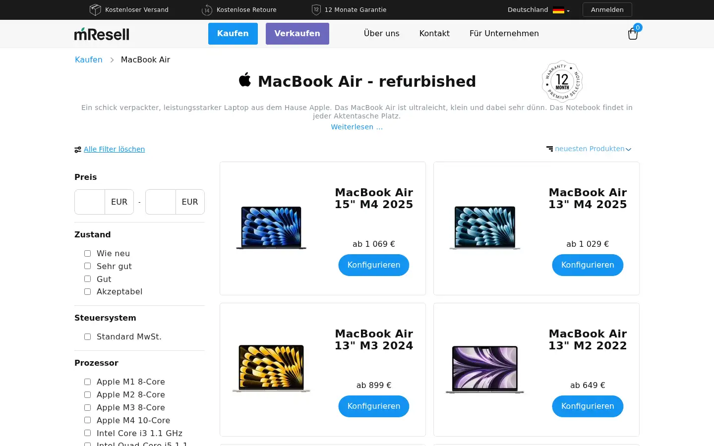 Screenshot of mresell.de