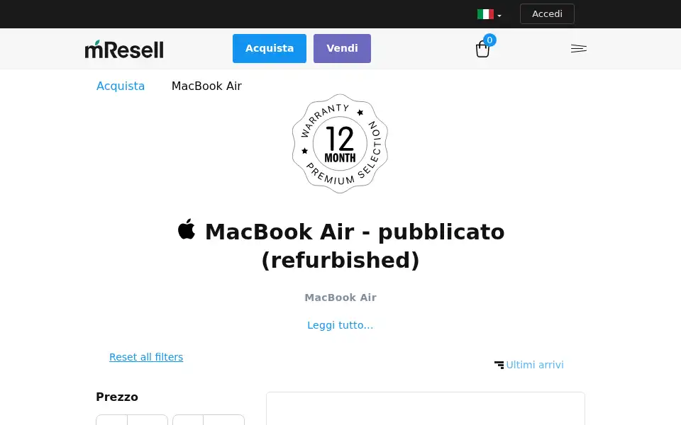 Screenshot of mresell.it