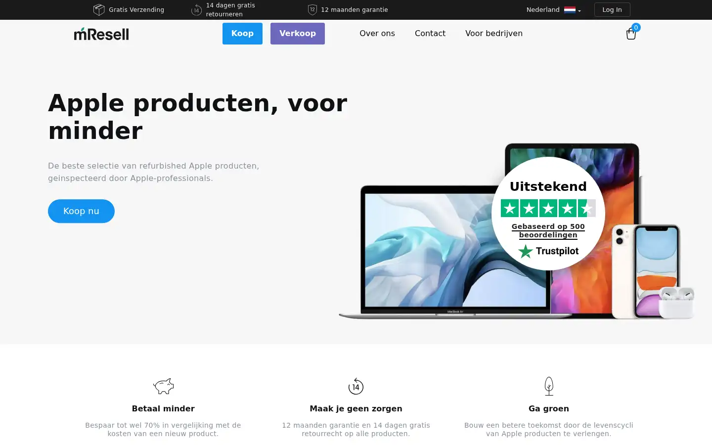 Screenshot of mresell.nl