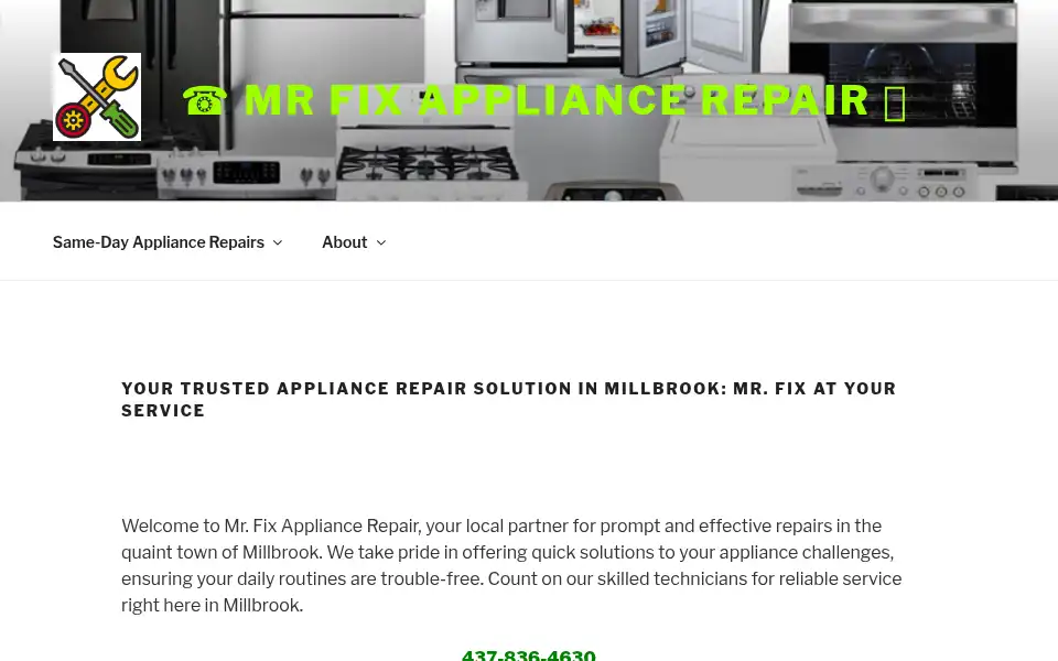 Screenshot of mrfixappliance.ca