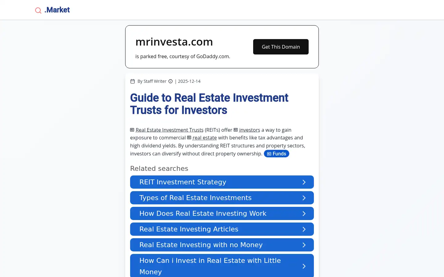 Screenshot of mrinvesta.com