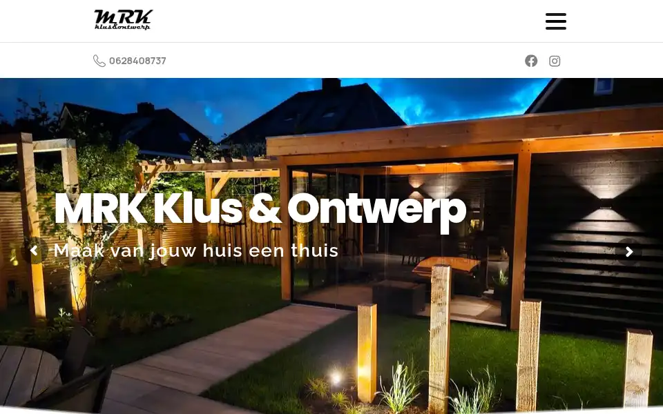 Screenshot of mrkklusenontwerp.nl