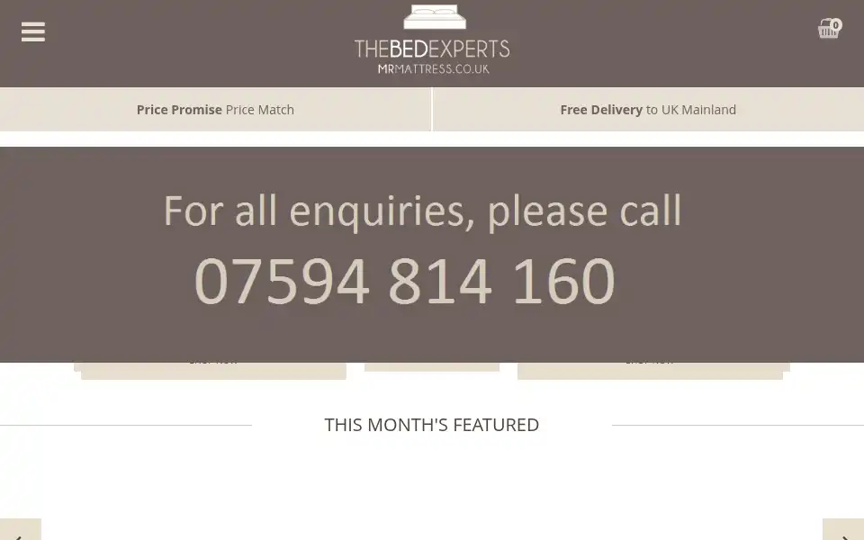 Screenshot of mrmattress.co.uk