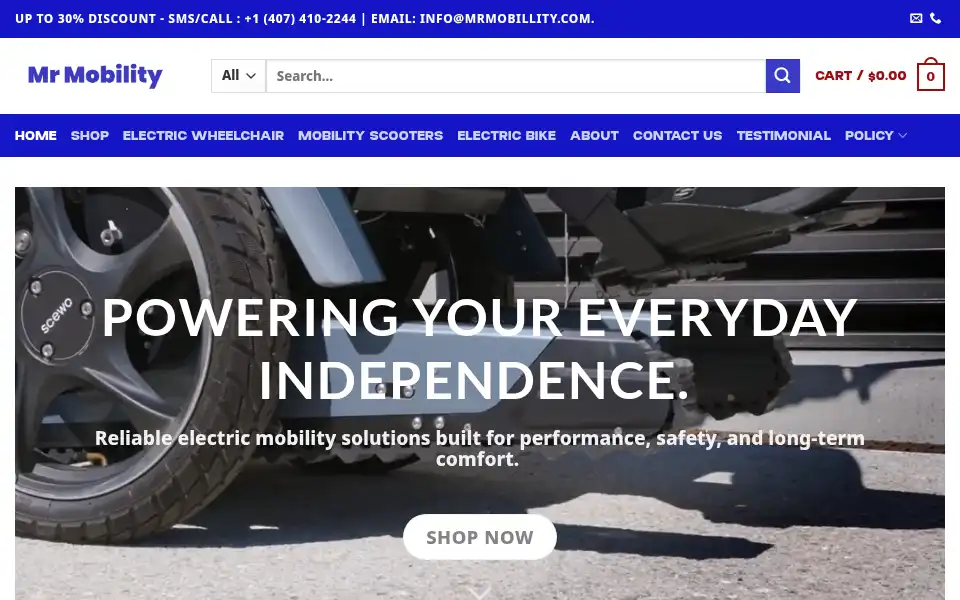 Screenshot of mrmobillity.com