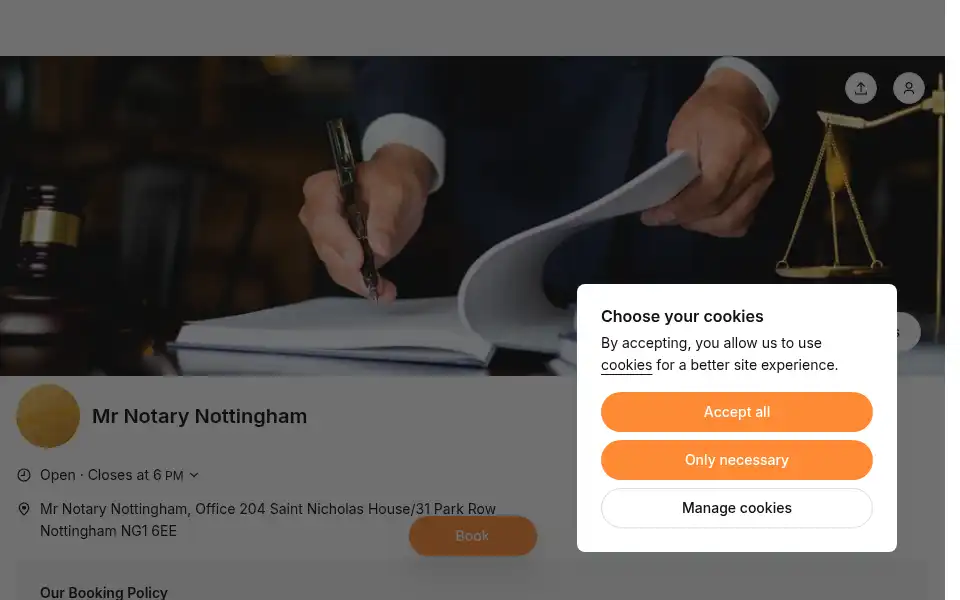 Screenshot of mrnotary.uk