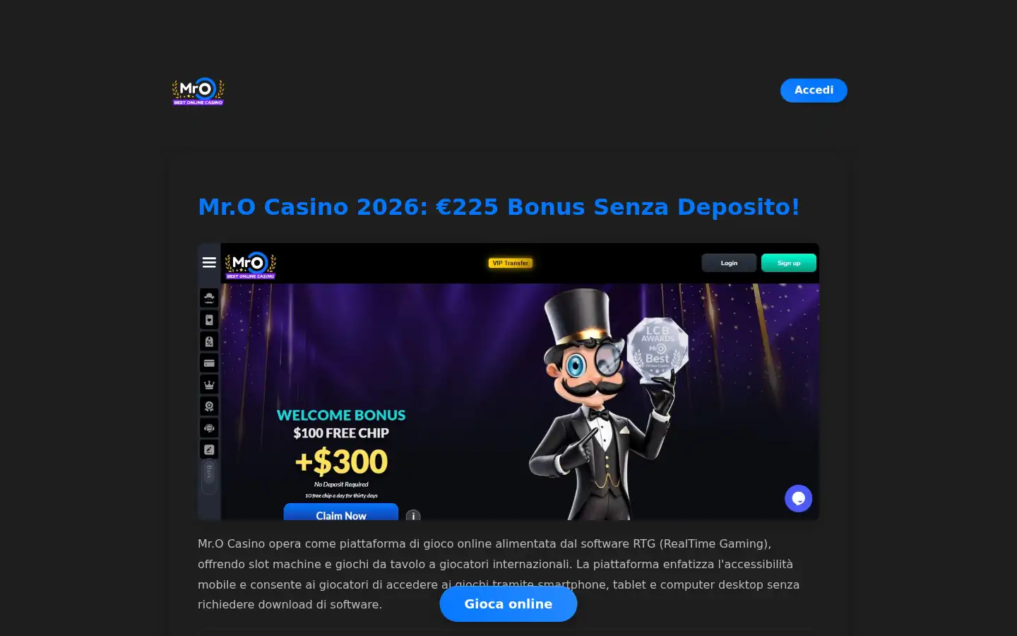Screenshot of mro-casino.co.it