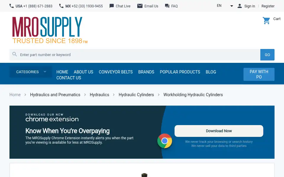 Screenshot of mrosupply.com