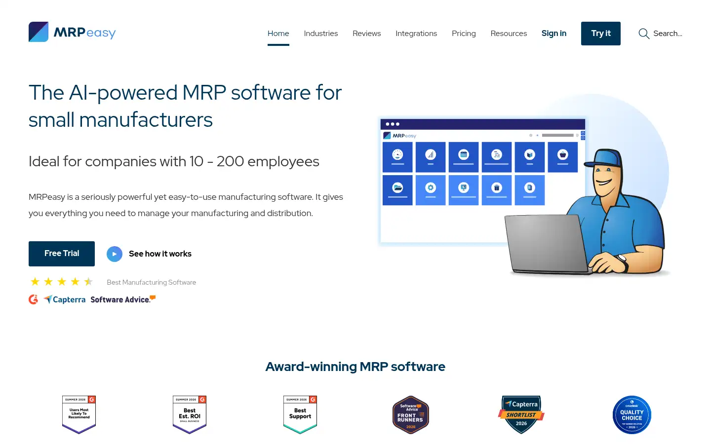 Screenshot of mrpeasy.com