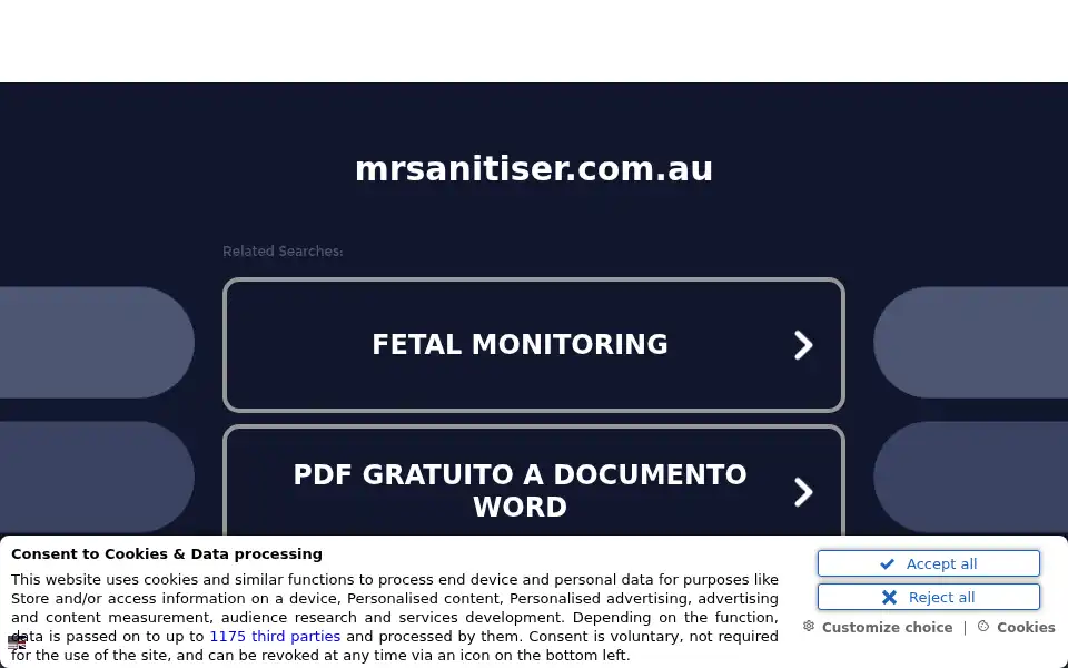 Screenshot of mrsanitiser.com.au