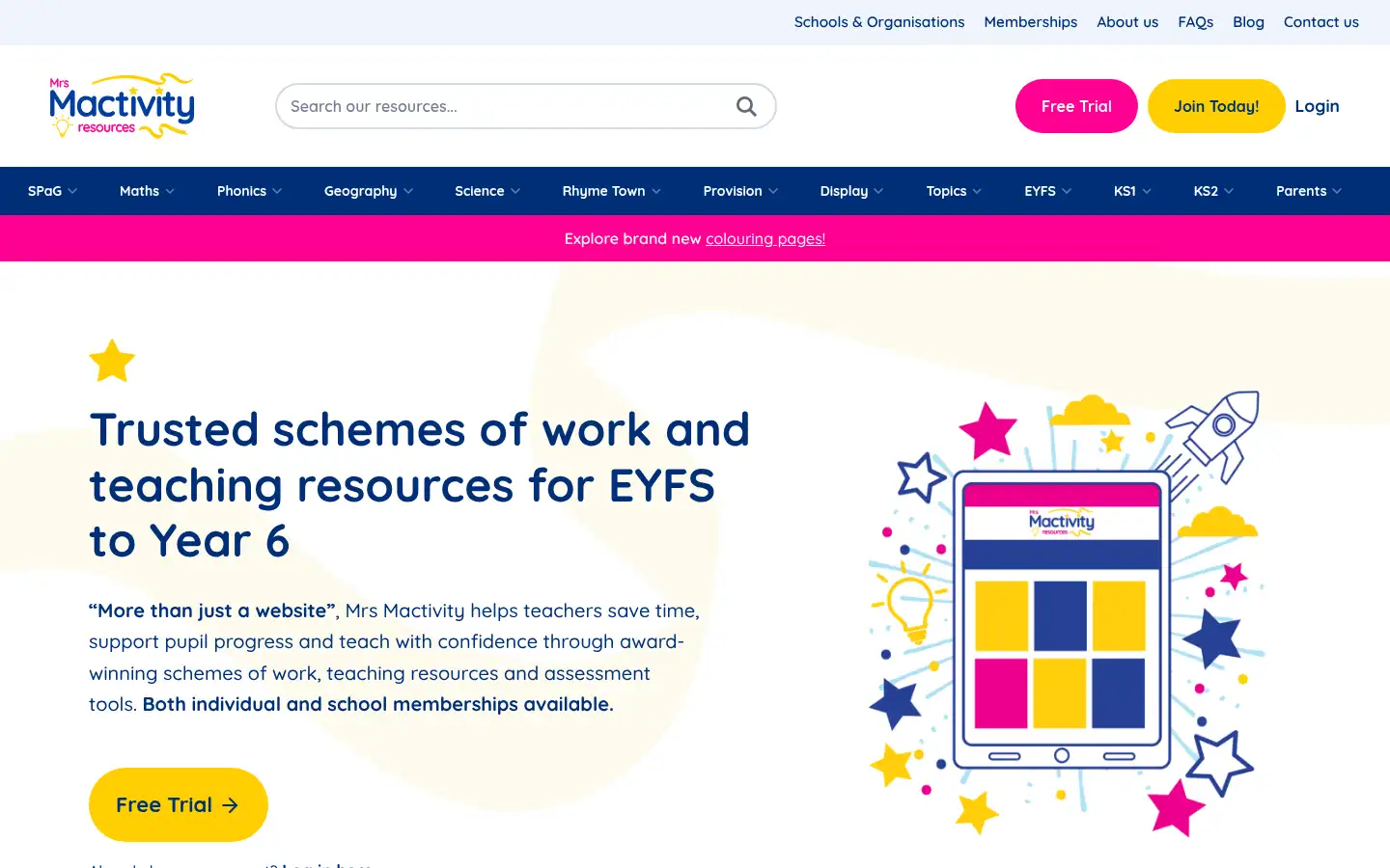 Screenshot of mrsmactivity.co.uk