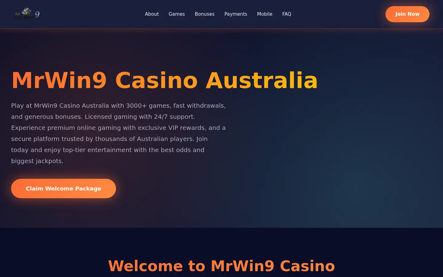 Screenshot of mrwin9-au.com