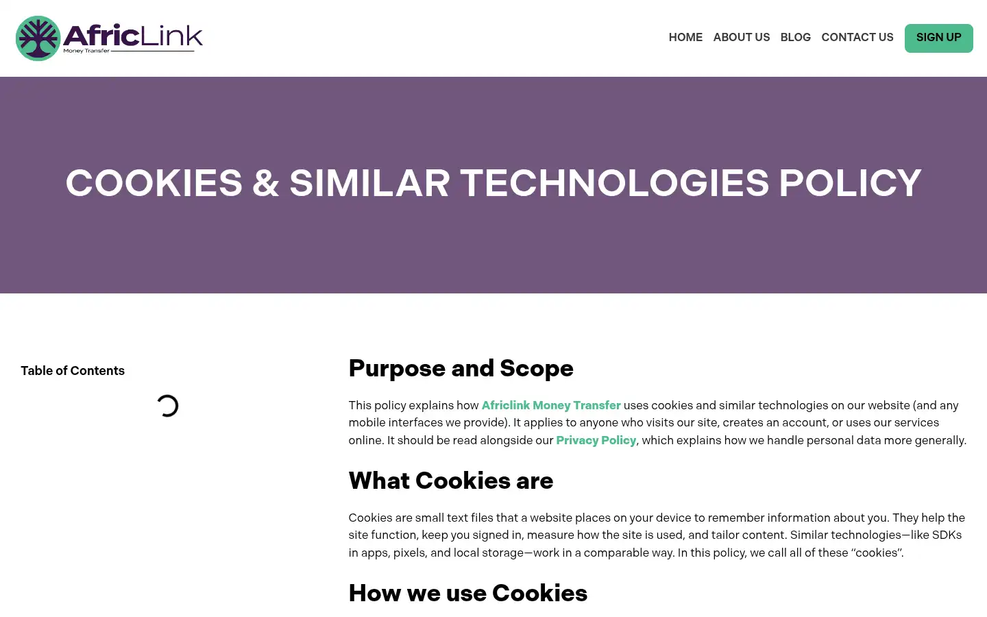 Screenshot of msafriclinks.com
