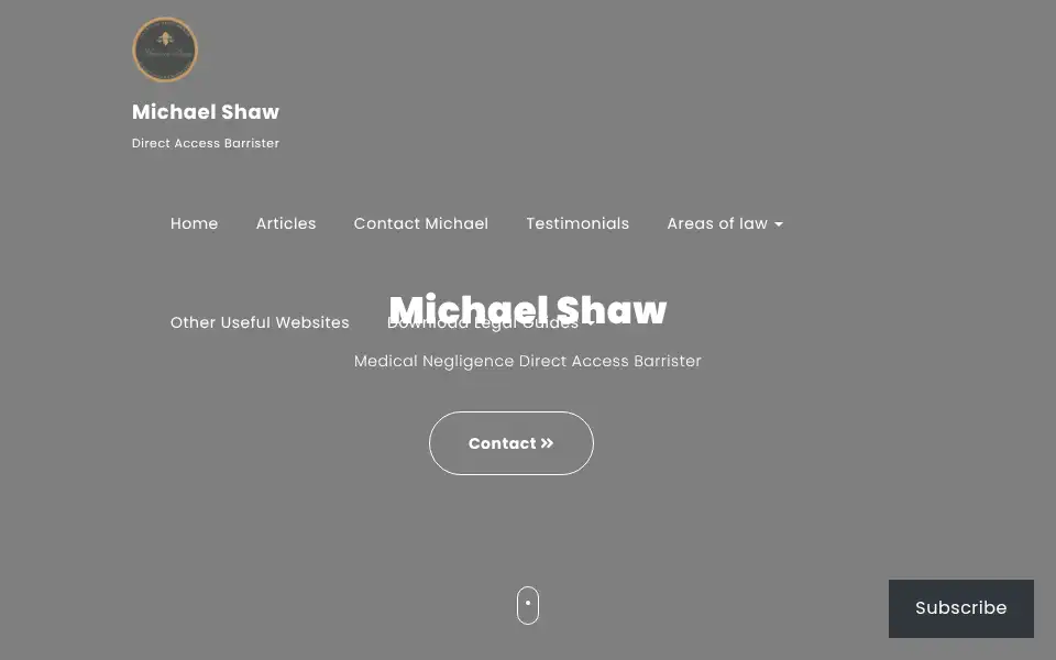 Screenshot of mshawbarrister.com