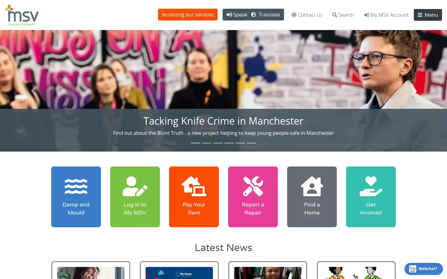 Screenshot of msvhousing.co.uk