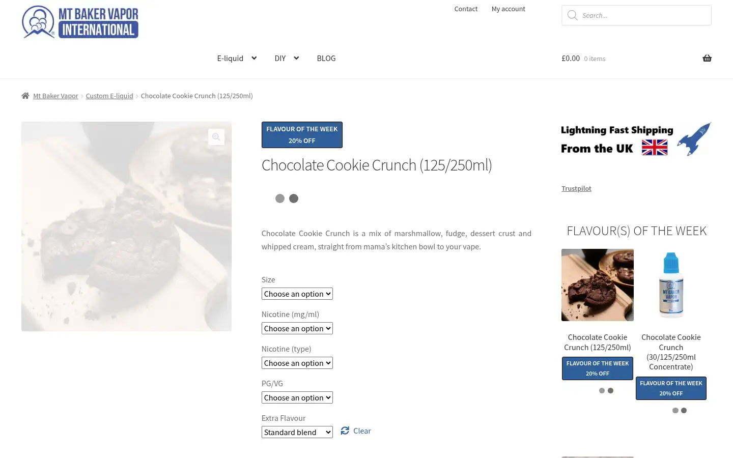 Screenshot of mtbakervapor.co.uk