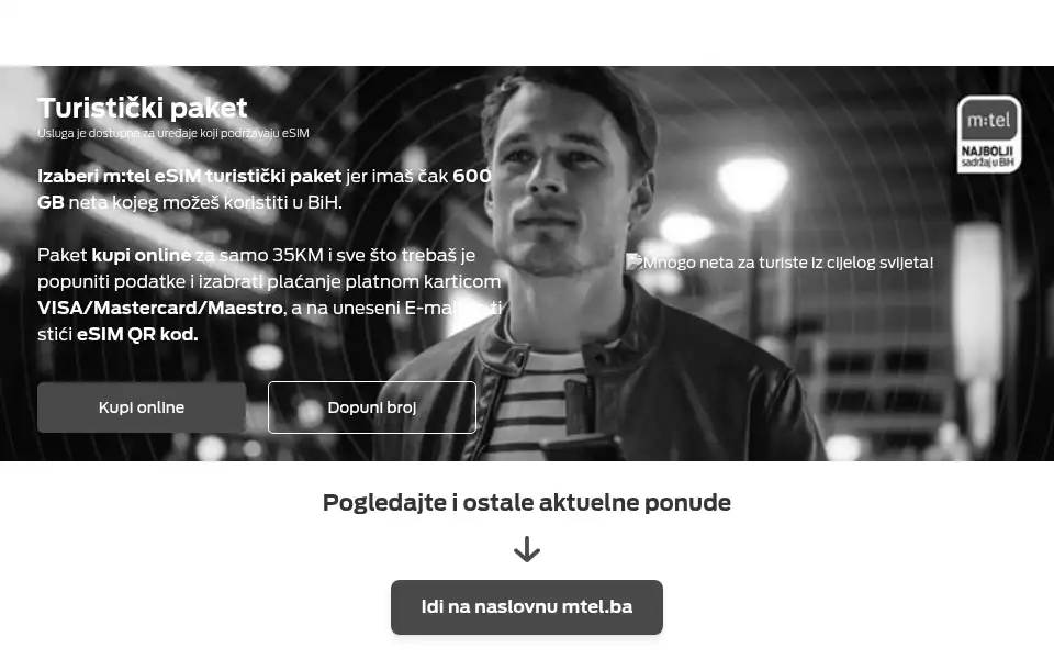 Screenshot of mtel.ba