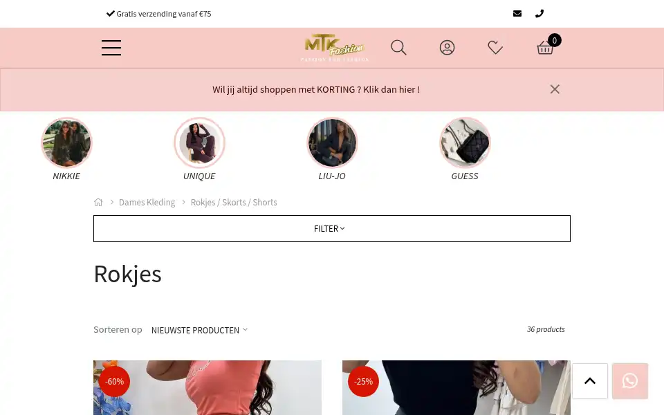 Screenshot of mtkfashion.nl