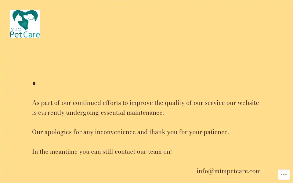 Screenshot of mtmpetcare.com