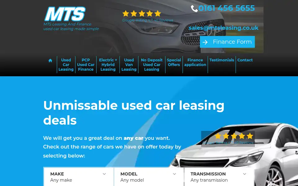 Screenshot of mtsleasing.co.uk