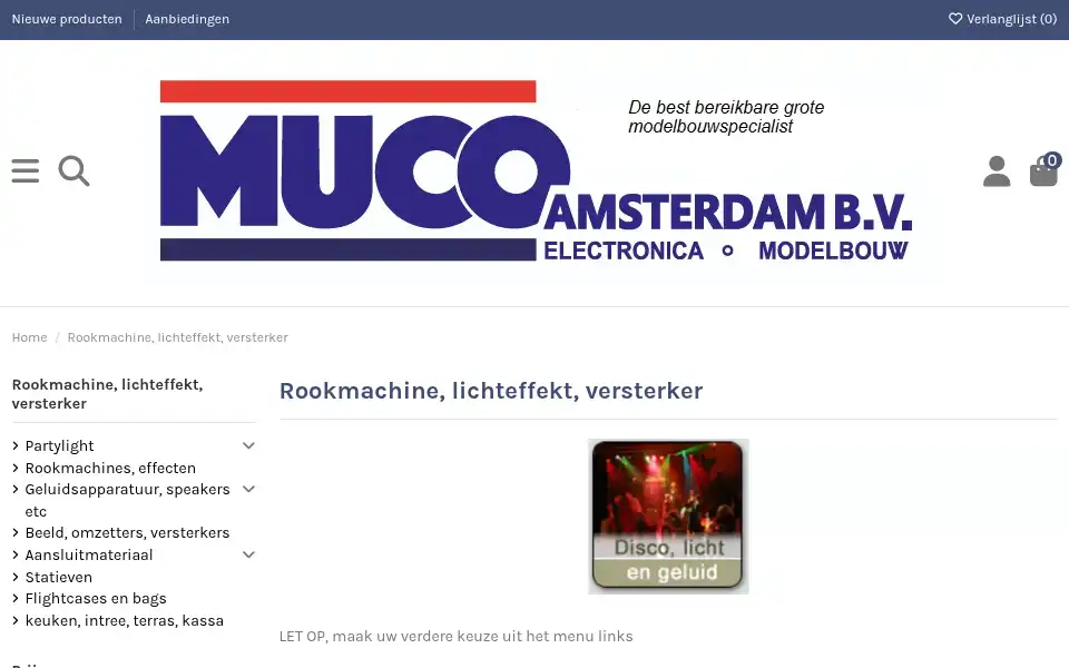 Screenshot of muco.nl