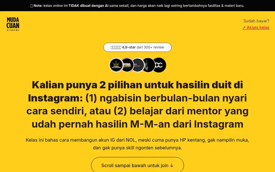 Screenshot of mudacuanacademy.com