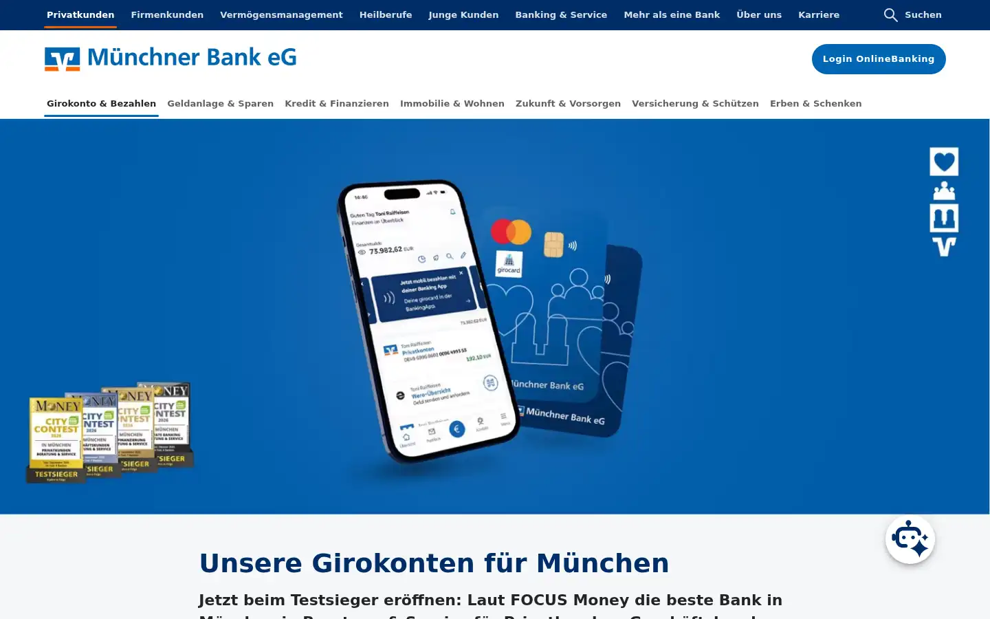 Screenshot of muenchner-bank.de