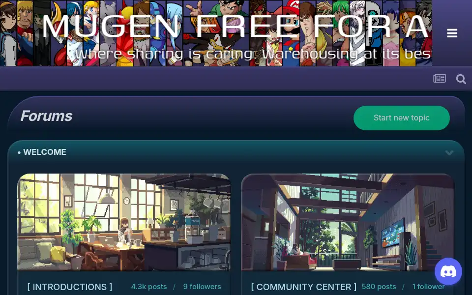 Screenshot of mugenfreeforall.com