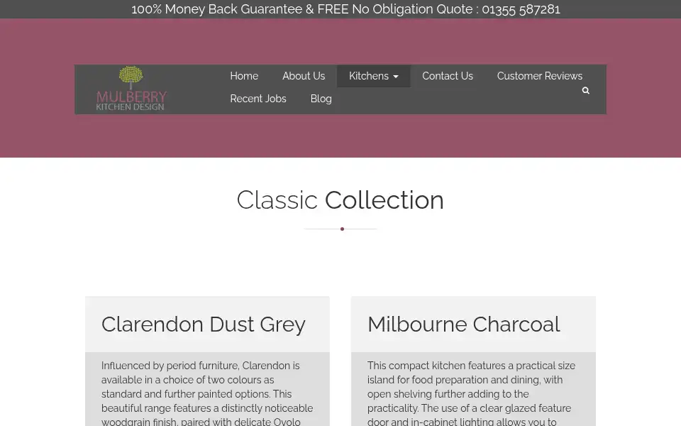Screenshot of mulberrykitchendesign.co.uk