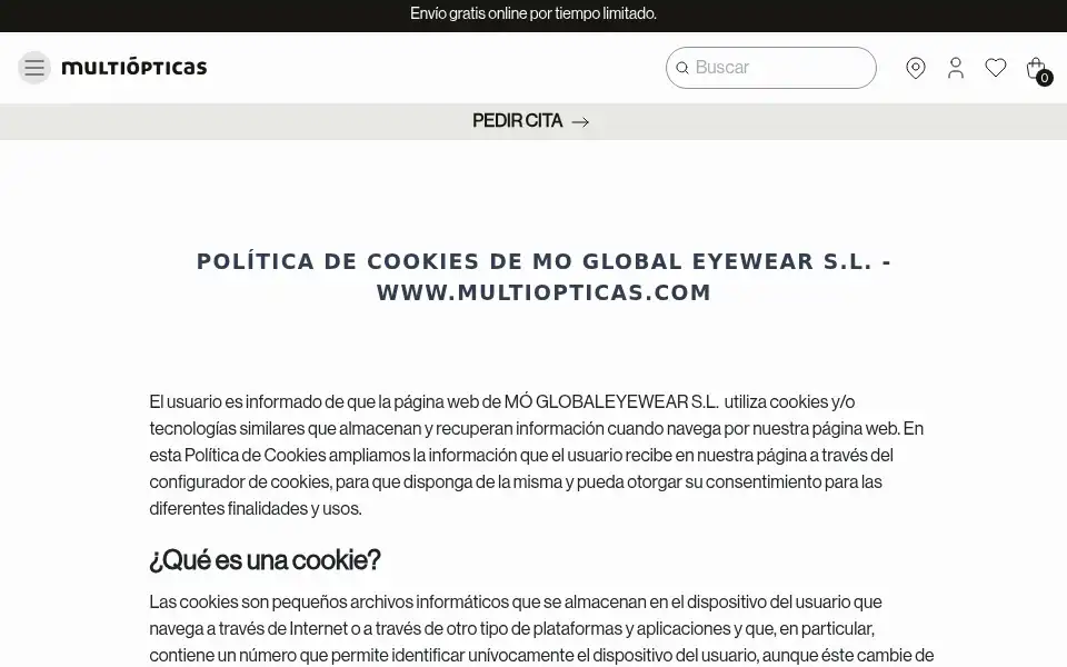 Screenshot of multiopticas.com