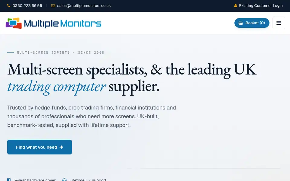 Screenshot of multiplemonitors.co.uk