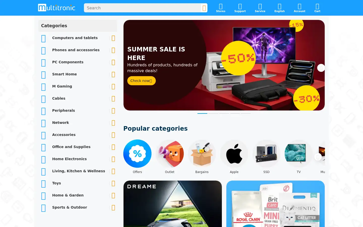 Screenshot of multitronic.fi