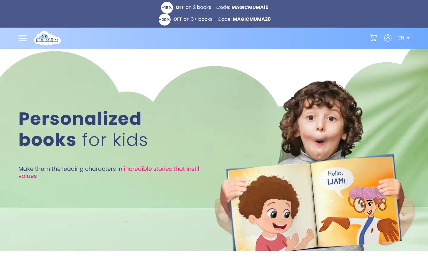 Screenshot of mumablue.com
