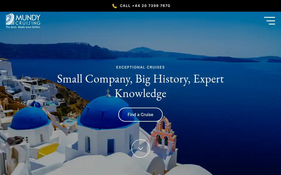 Screenshot of mundycruising.co.uk
