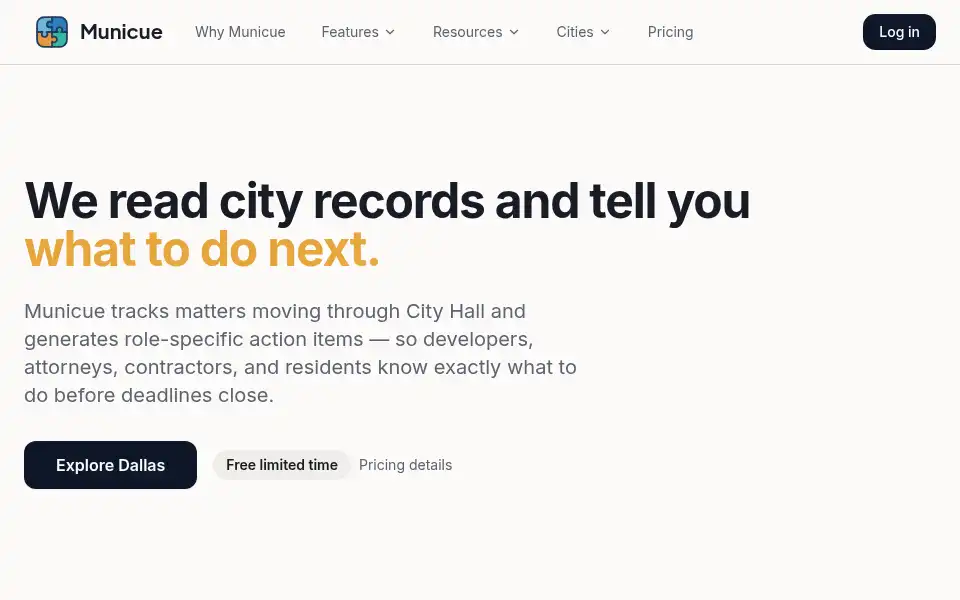 Screenshot of municue.com