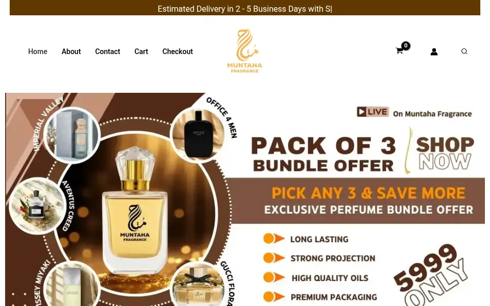 Screenshot of muntahafragrance.com