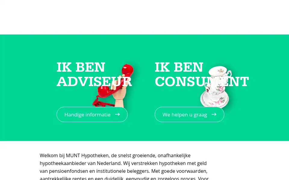 Screenshot of munthypotheken.nl