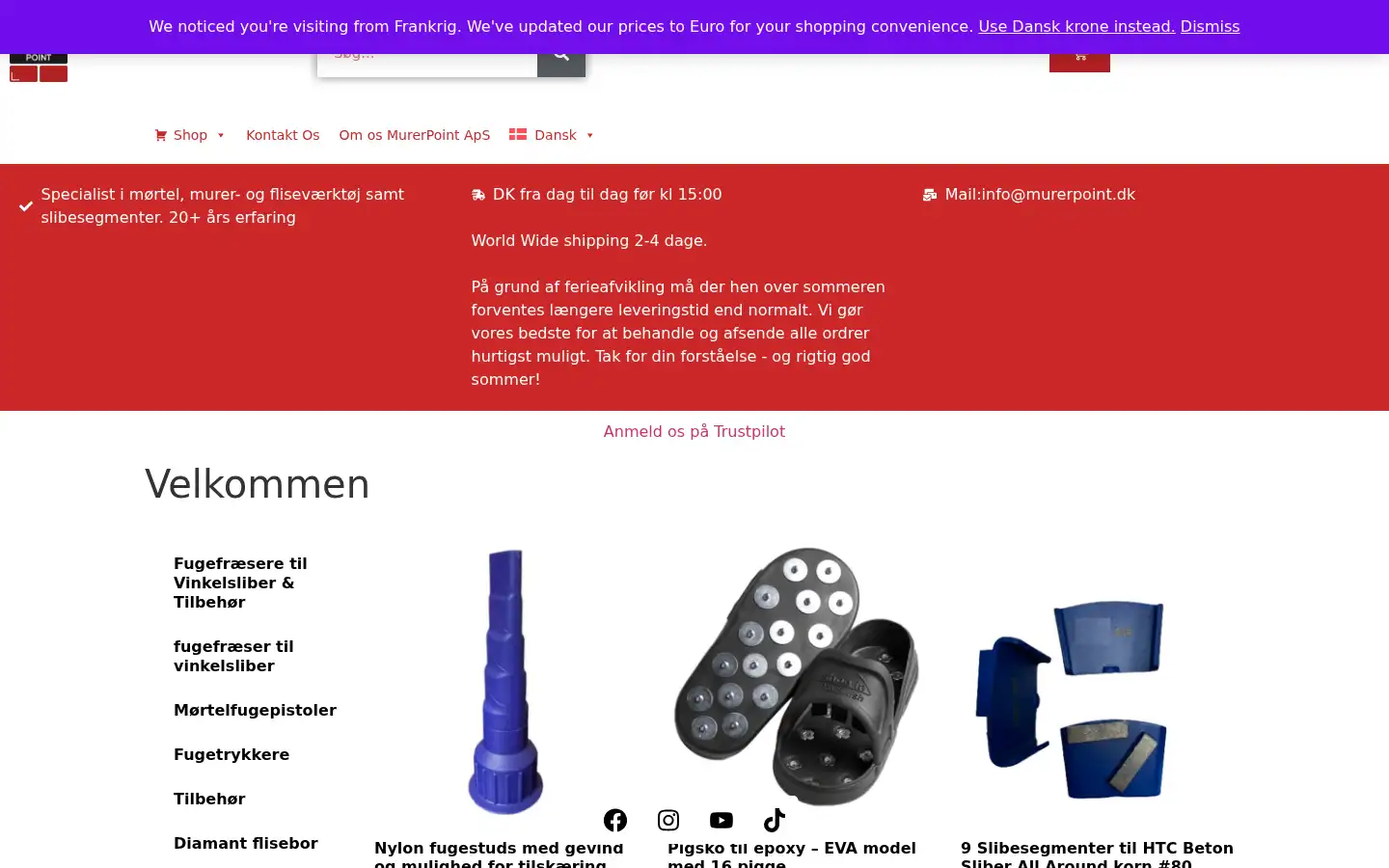 Screenshot of murerpoint.dk
