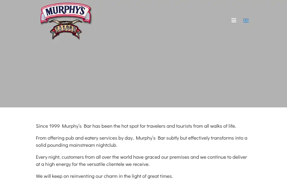 Screenshot of murphysbarsantorini.com