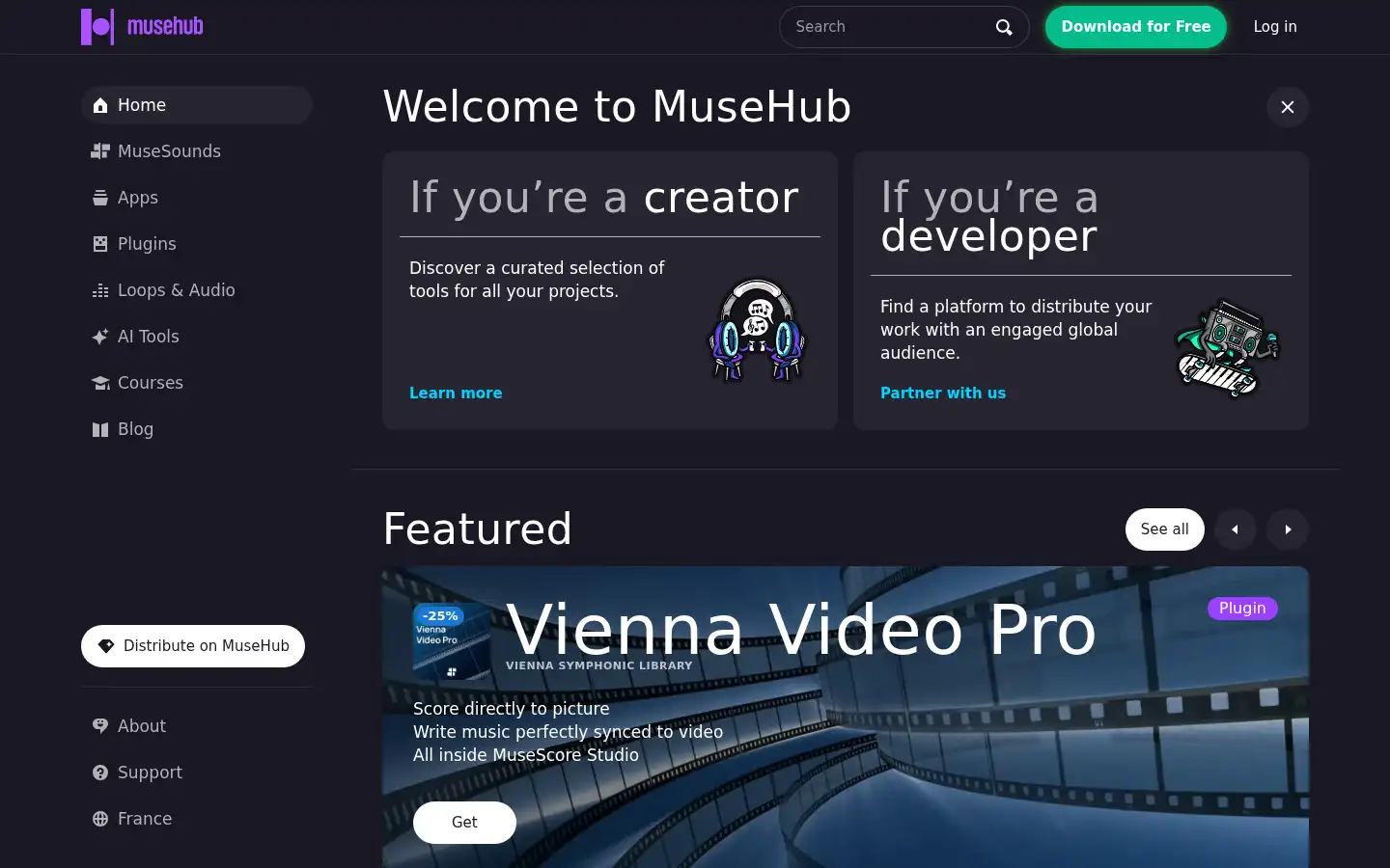 Screenshot of musehub.com