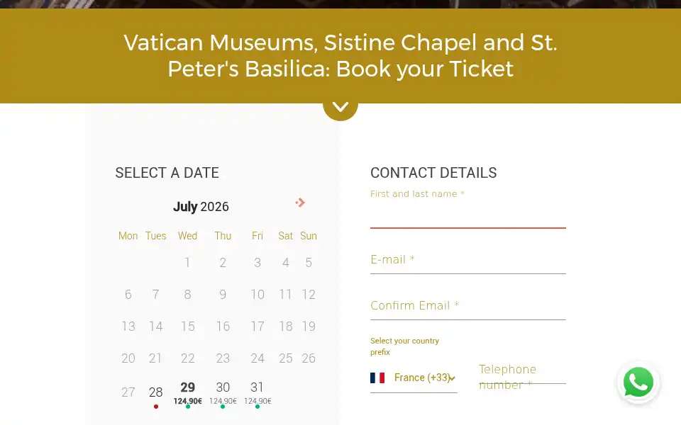 Screenshot of museivaticanitickets.com