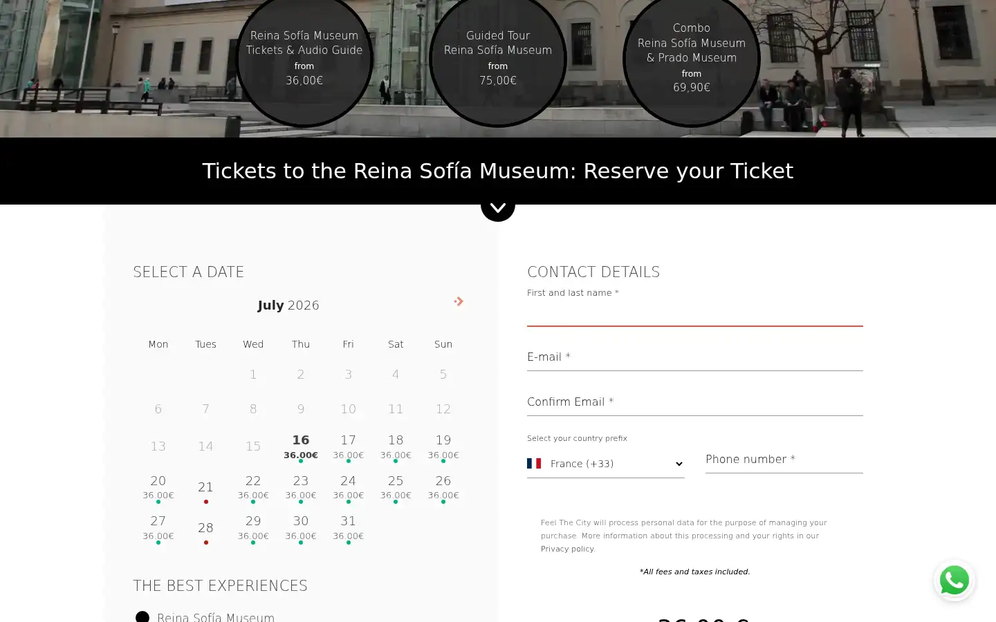 Screenshot of museoreinasofia-tickets.org