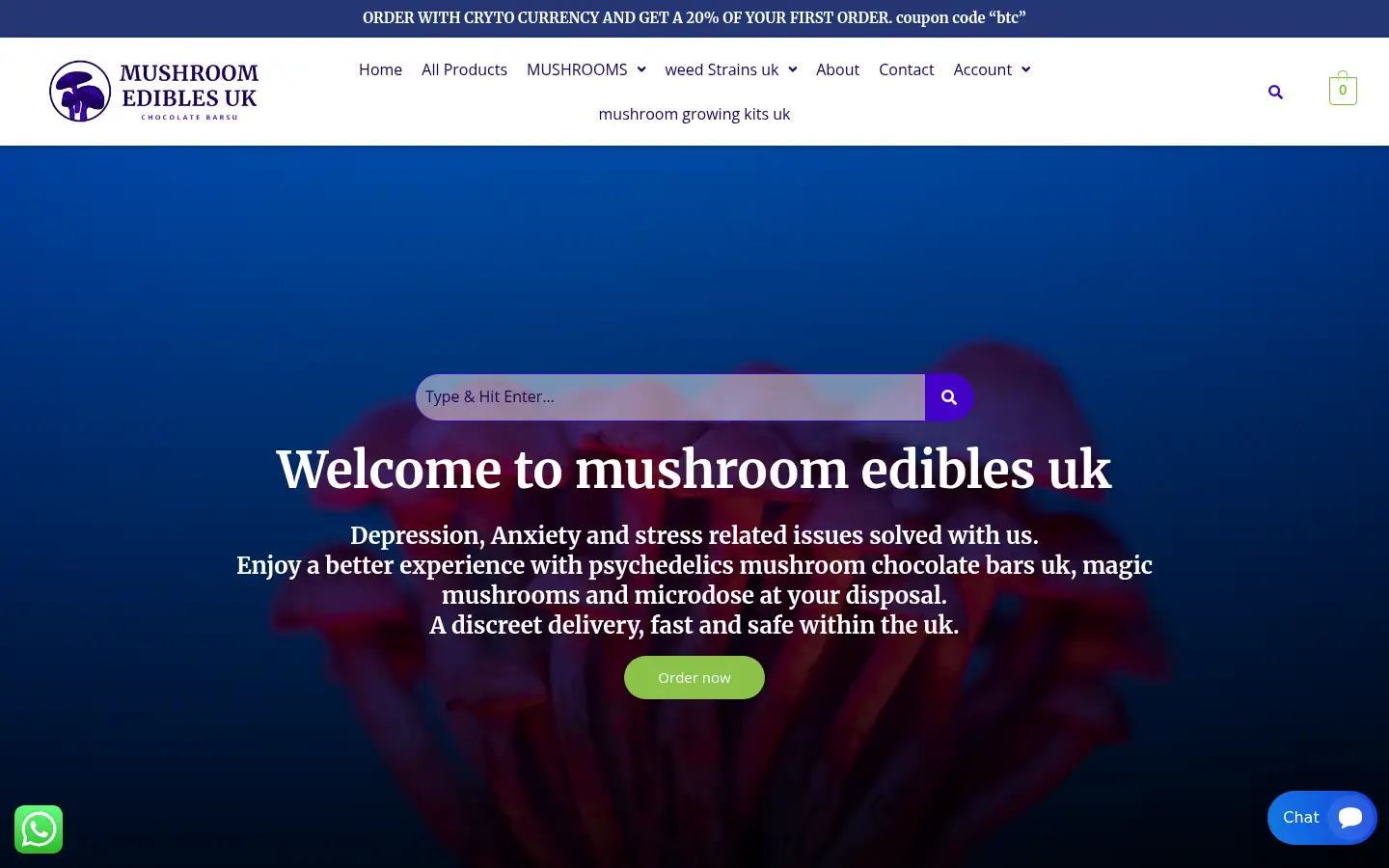 Screenshot of mushroomedibles.co.uk